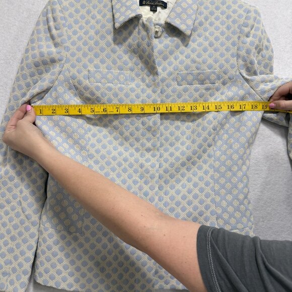 Brooks Brothers Blazer Womens 10 Polka Dot Textured Lined Classic Workwear Jacke - Picture 8 of 11